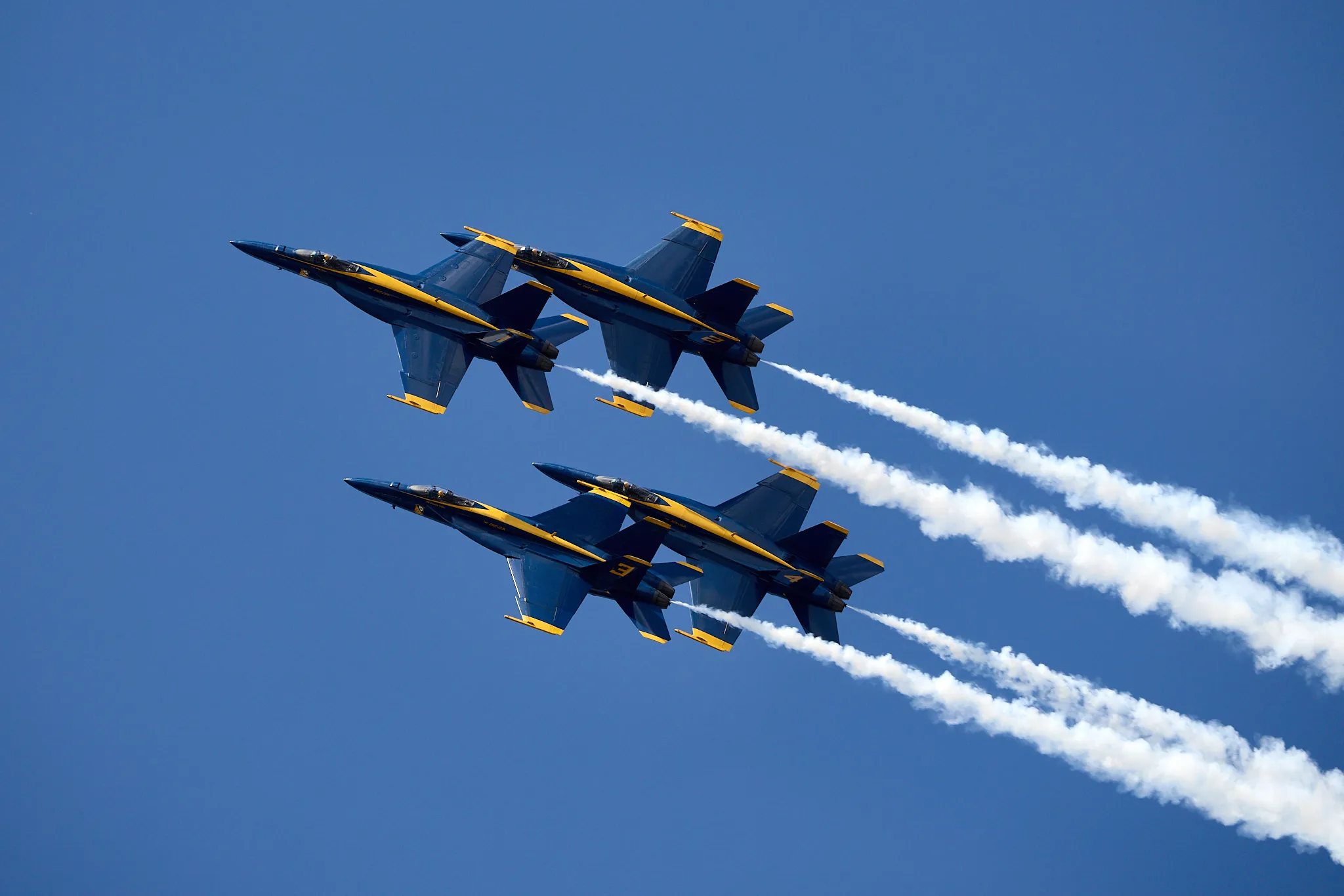 US Navy Blue Angels climbing in formation