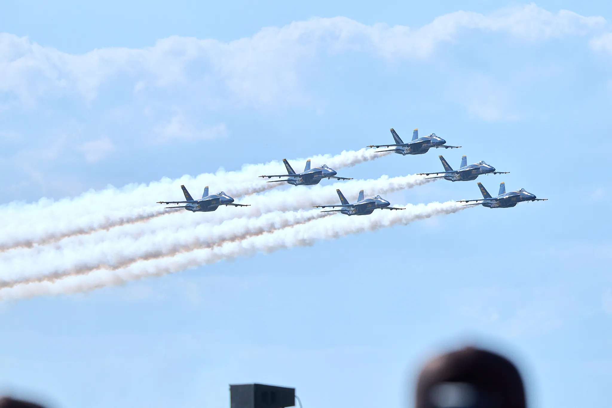 US Navy Blue Angels entire team one final pass